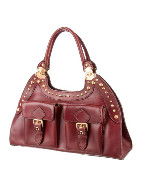 miu miu leather studded bag|Miu Miu bag price.